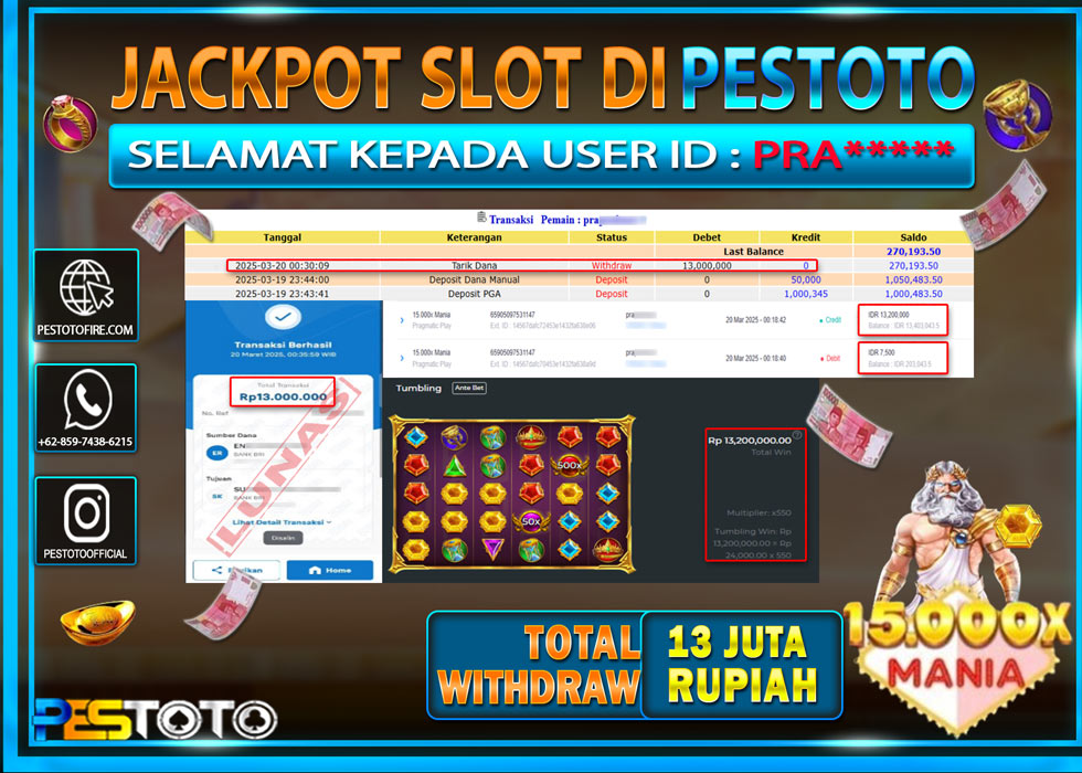HANYA DI PESTOTO JP PASTI DI BAYAR LUNAS DAN CEPAT!!!!!! JP SLOT { OLYMPUS 15000x MANIA } Rp. 13.000.000!!!!!