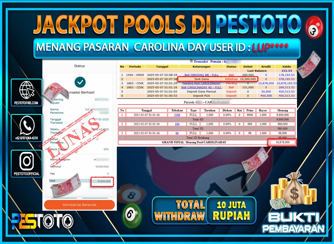HANYA DI PESTOTO JP PASTI DI BAYAR LUNAS DAN CEPAT!!!!!! JP TOTOMACAU Rp. 18.000.000!!!!!